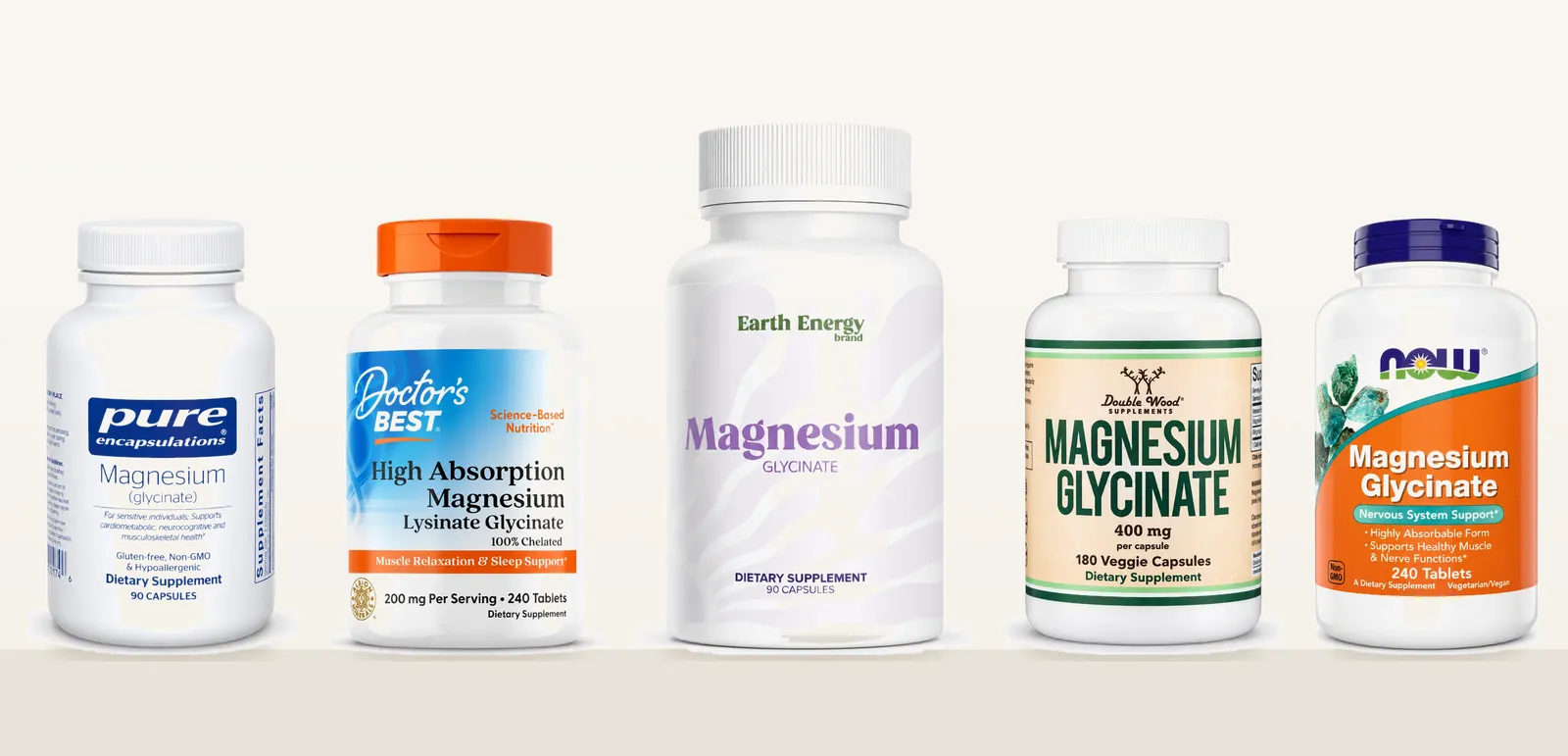 The five magnesium glycinate supplements we compared, side by side