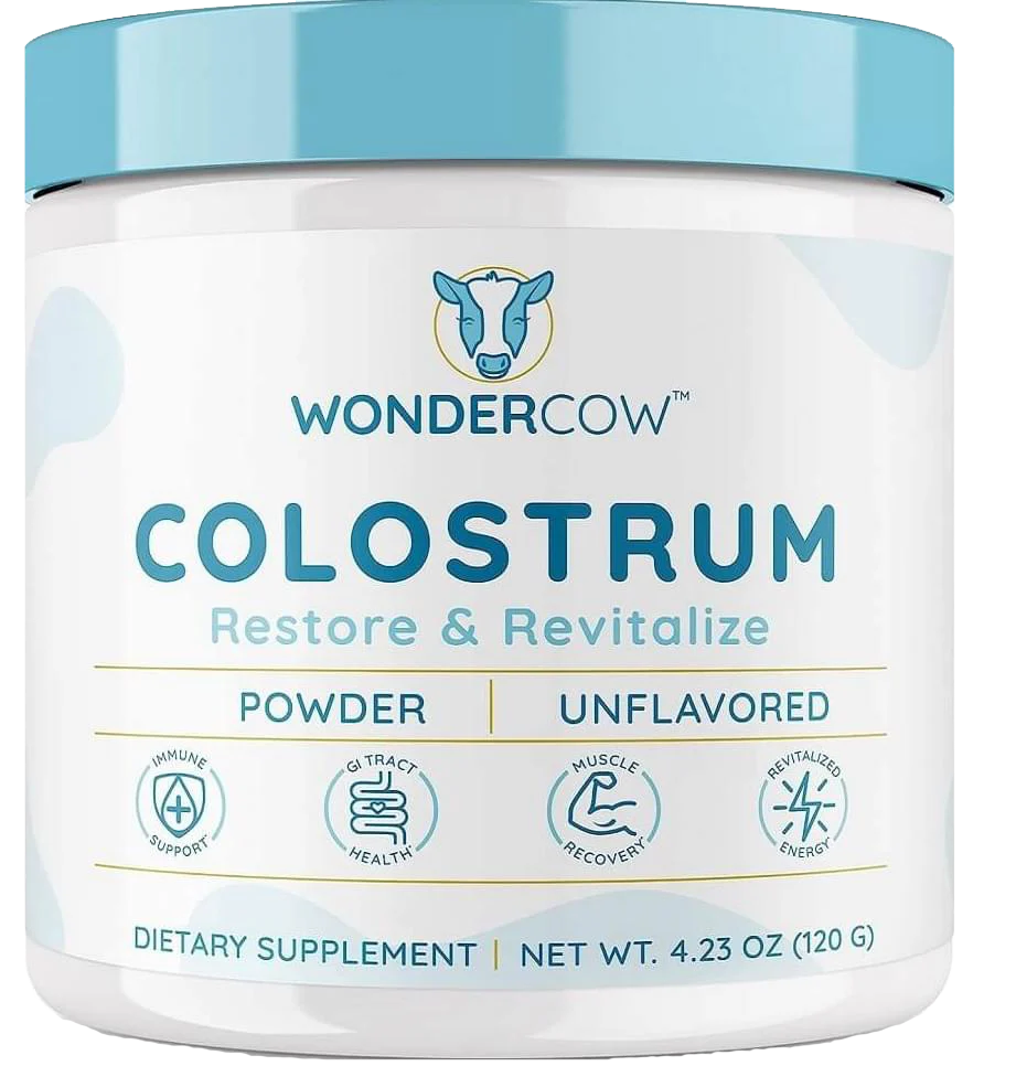 WonderCow Colostrum supplement container - #3 rated colostrum product