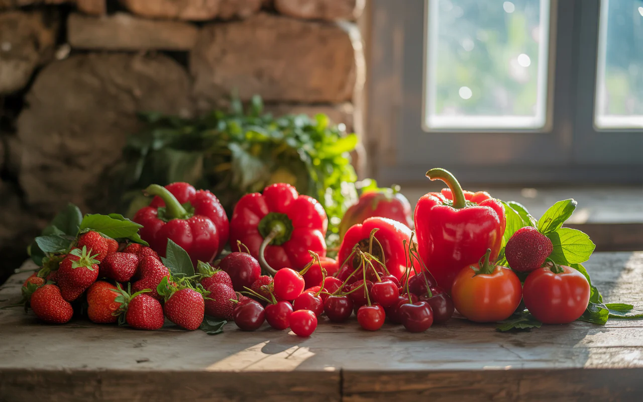 Banner image full of reed vegetables and fruits