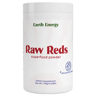 Earth Energy Supplements Raw Reds container - top ranked red superfruit supplement
