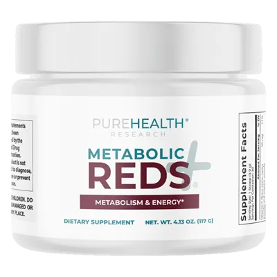 Pure Health Research Metabolic Reds supplement bottle - #2 ranked product