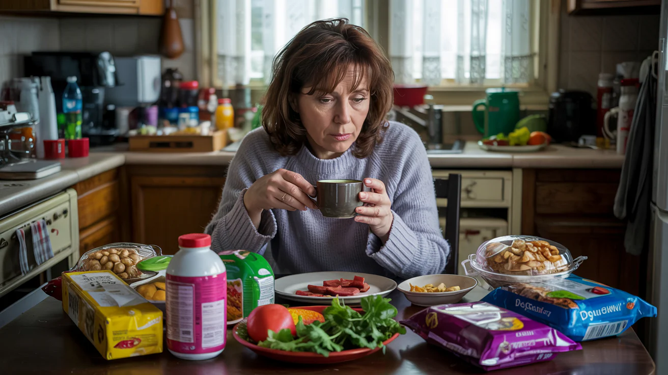 woman sitting at her kitchen table