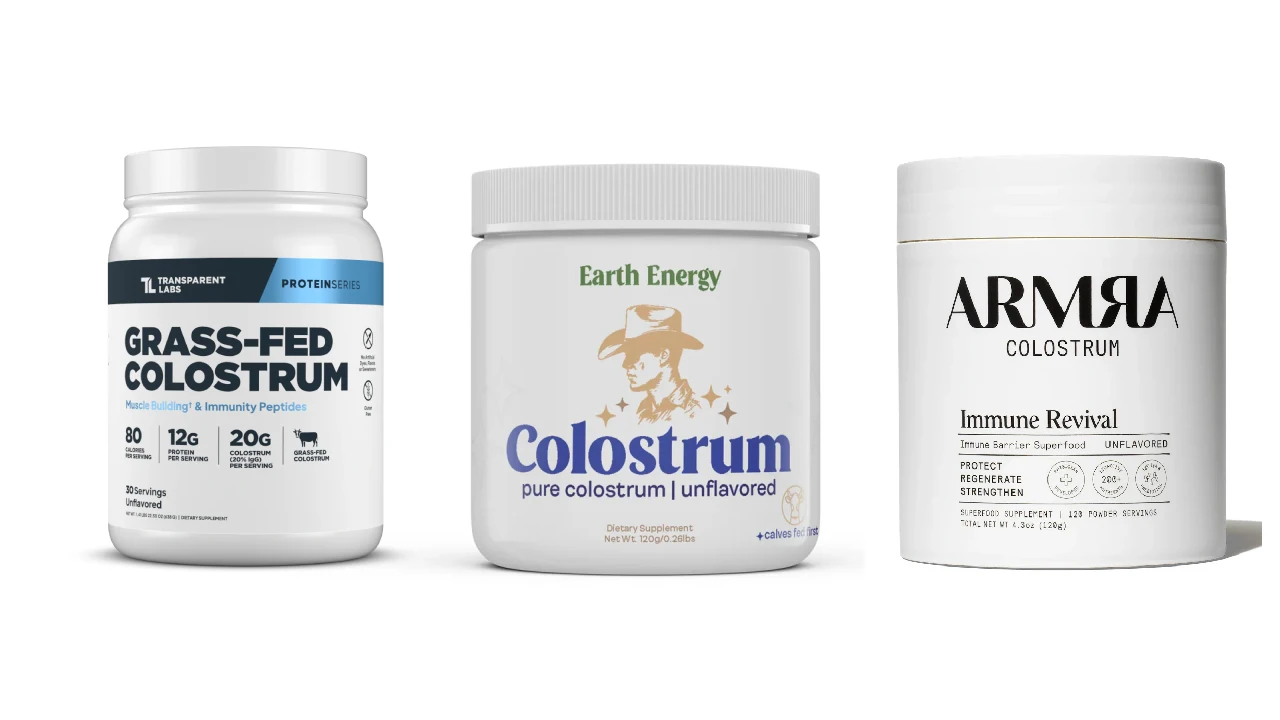 Colostrum supplement bottles comparison