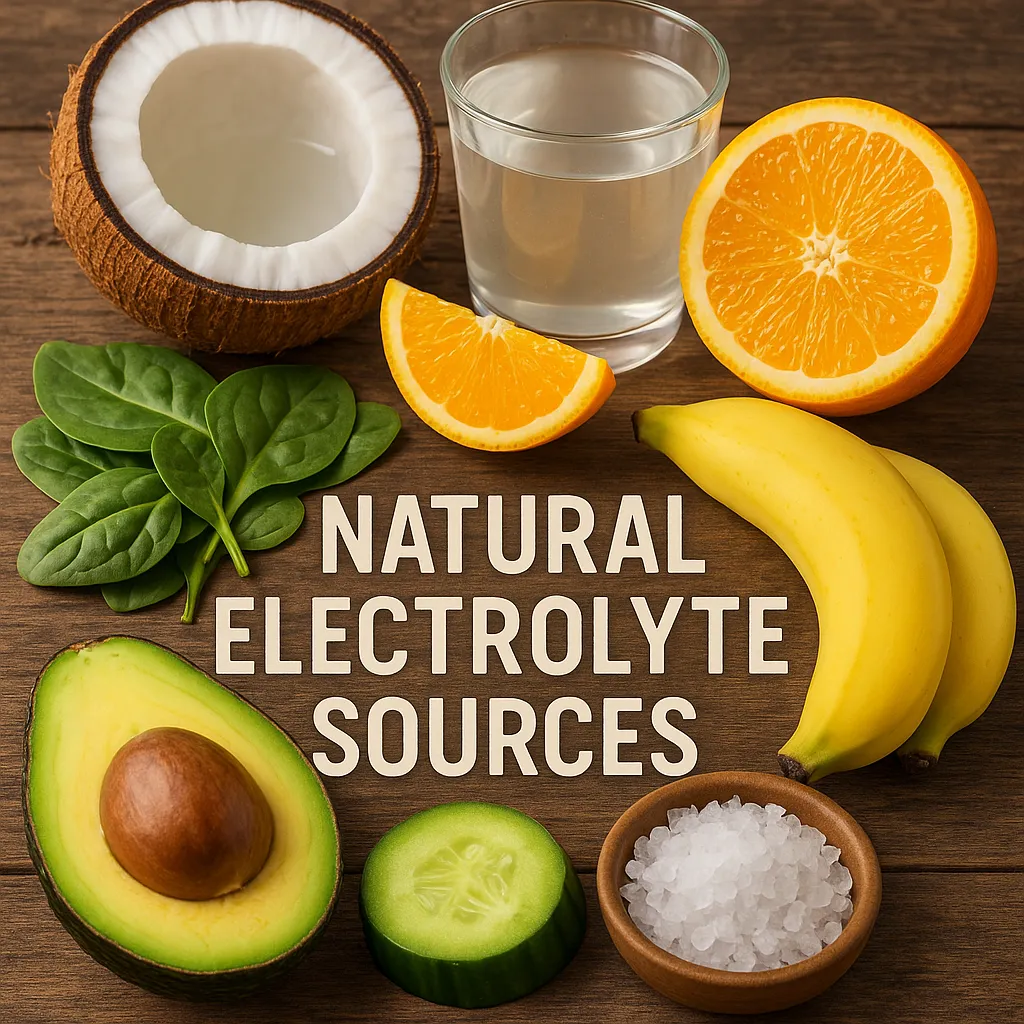 Natural electrolyte sources illustration