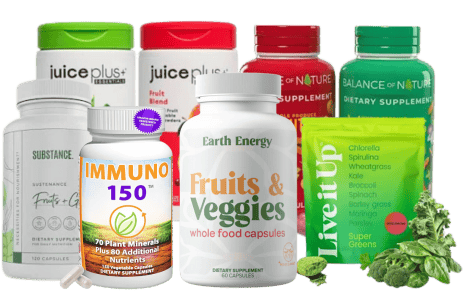 Top immune support supplements arranged together