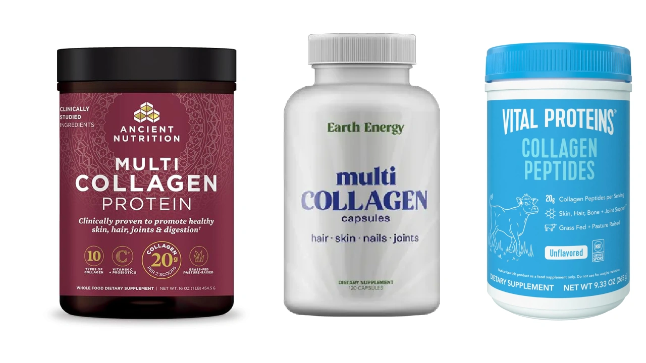 Multi-collagen supplement bottles comparison