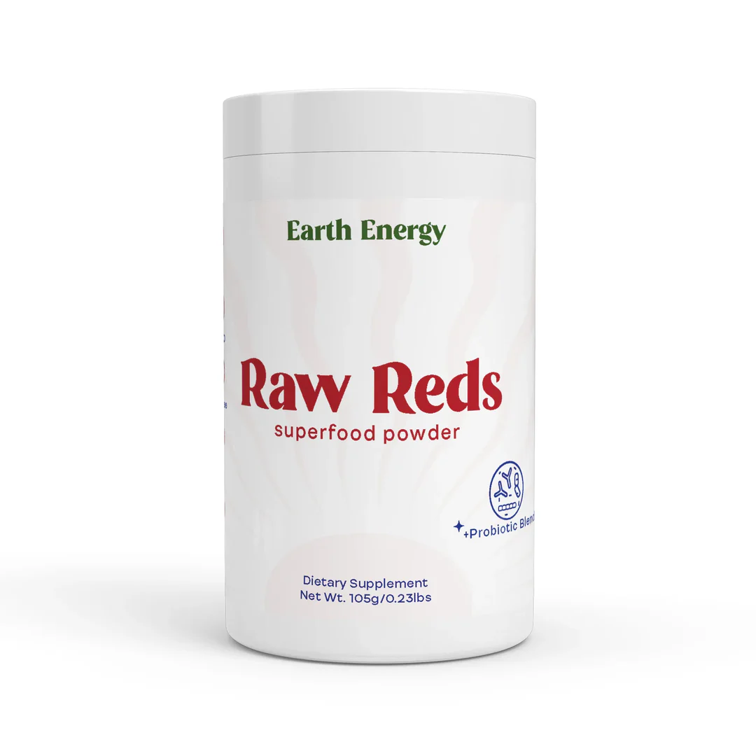 Earth Energy Supplements Raw Reds bottle - superior red superfood supplement