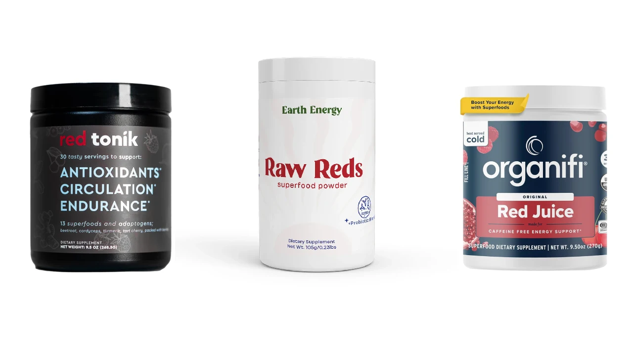 Raw Reds superfood supplement bottles comparison