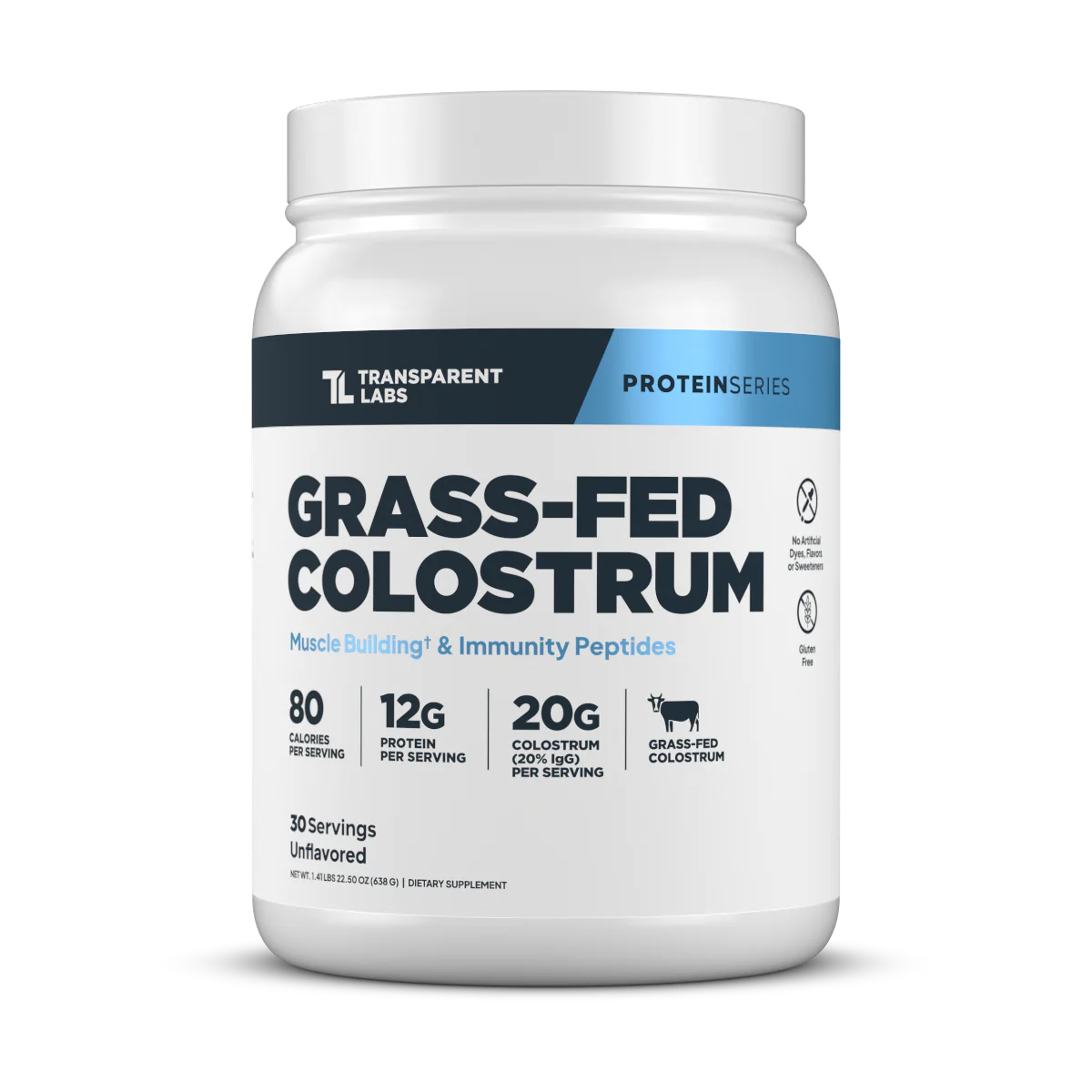Transparent Labs Colostrum Supplement Bottle