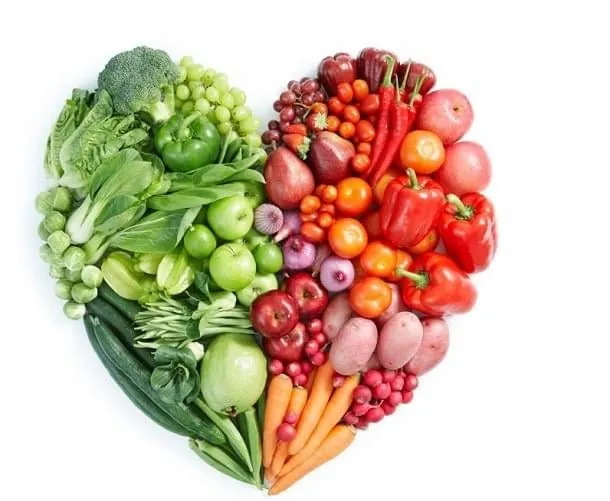 Vegetables shaped like a heart